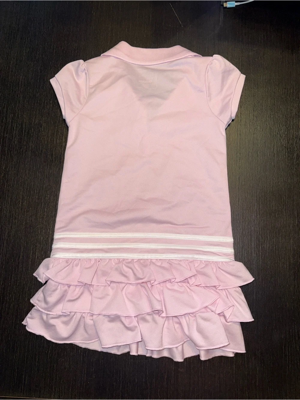 adidas Girls' Light Pink Polo Dress with SS Ruffle Size 5